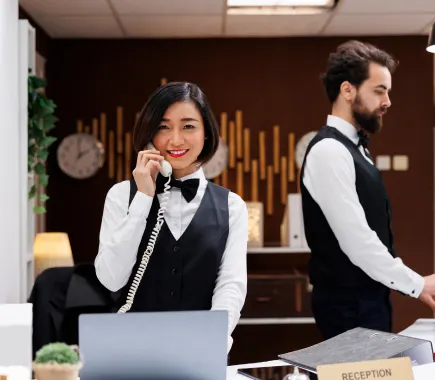 Hospitality virtual assistant handling guest reservations and reviews