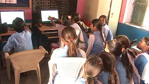 Rural Children learning from the Net Education through the Net